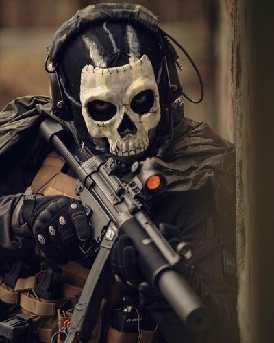 Military style ghost skull - ghost,